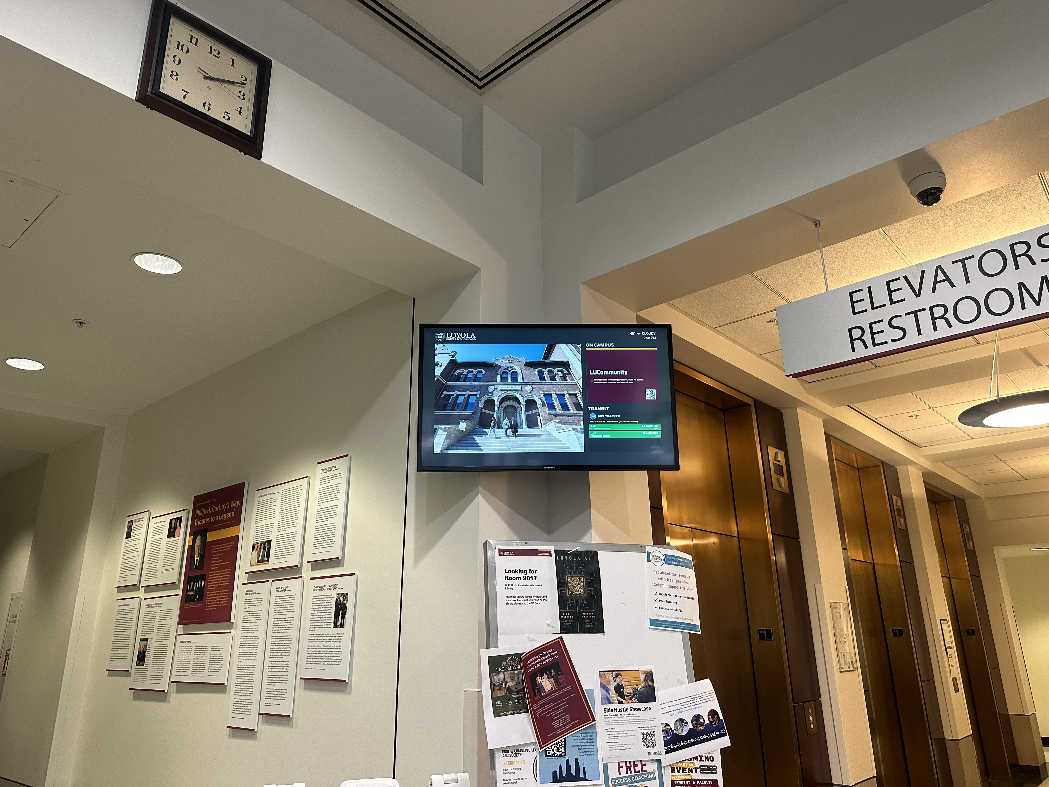 CLC 1st Floor Elevator Area Digital Signage